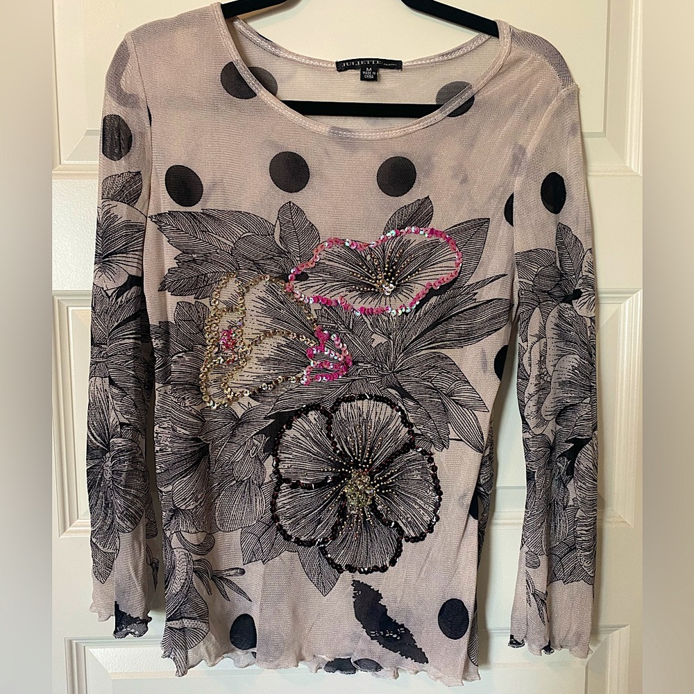 Y2K MicroMesh Top with sequins